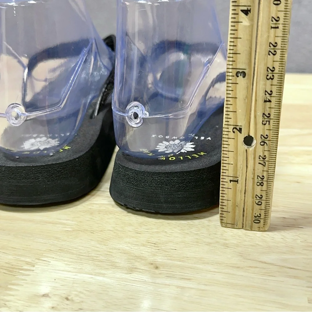 YELLOWBOX BLACK Mellow Mat SILVER BEADED Sandals WOMENS 7 Suzanne - Picture 5 of 9